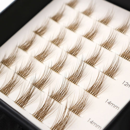 Bijou Kiss - Mixed Length Glued Lashes BROWN - LIT Lashes