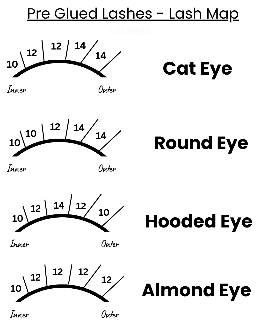 Flirty Flick - Mixed Lenght Pre Glued - LIT Lashes