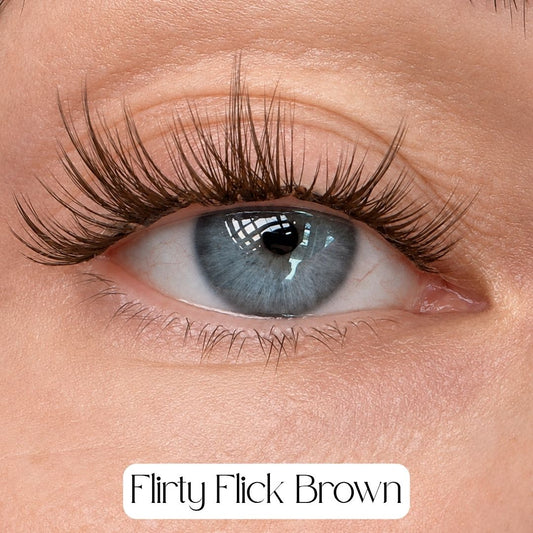 Flirty Flick - Mixed Length Press-On Lashes BROWN - LIT Lashes