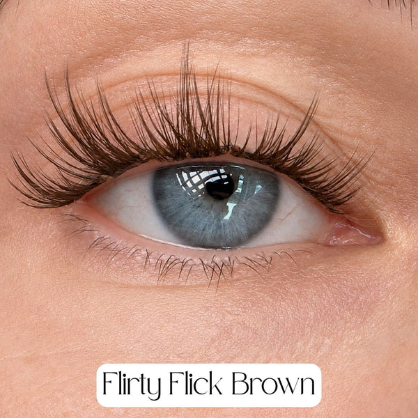 Flirty Flick BROWN press-on lashes