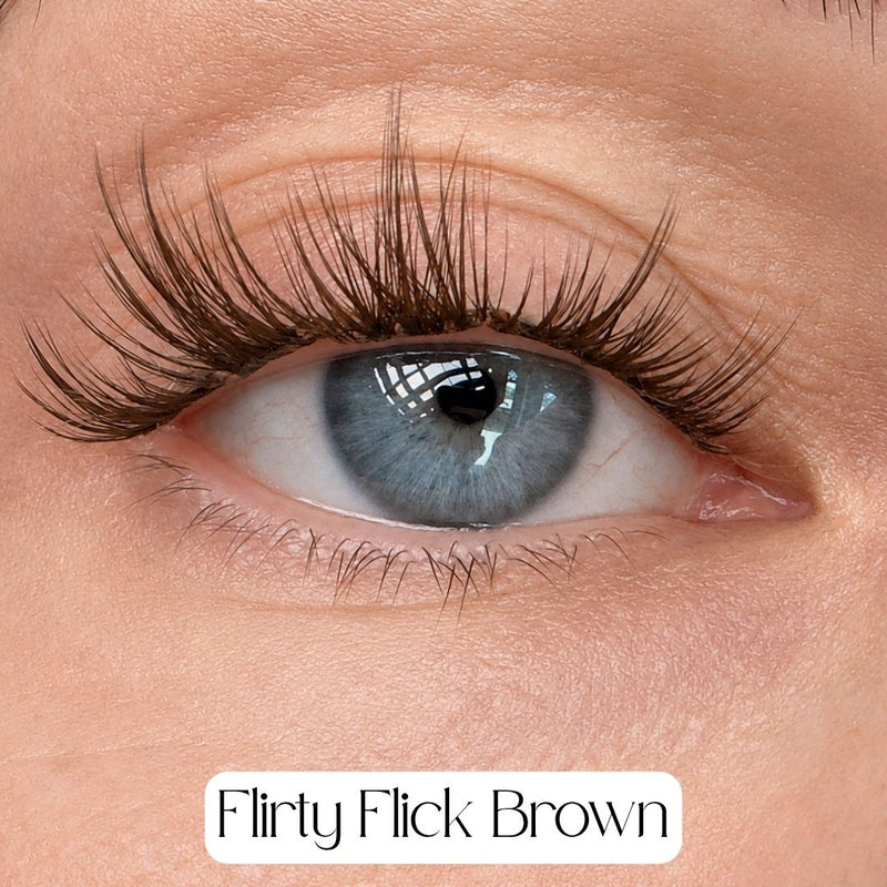 Flirty Flick Brown press-on lashes