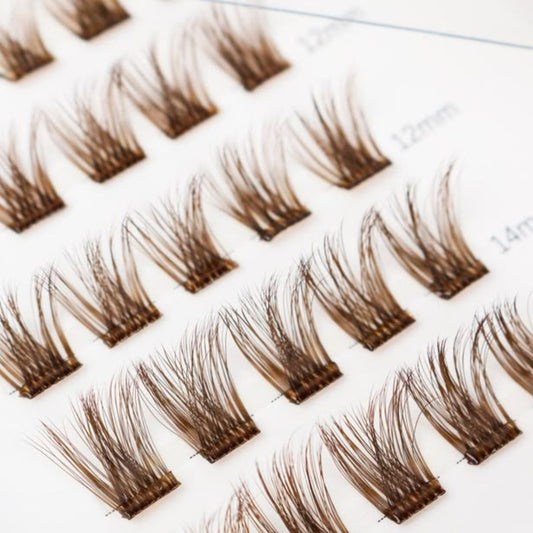 Glam Grip - Mixed Length Press-On Lashes BROWN - LIT Lashes