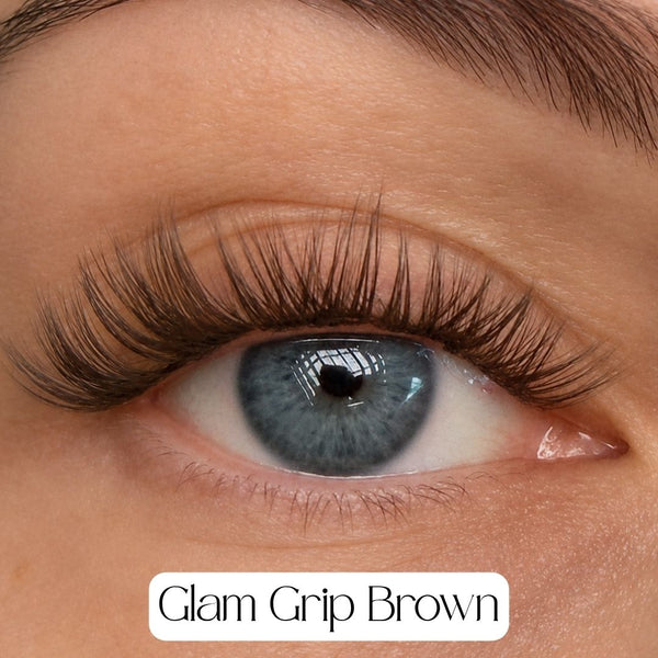 Glam Grip BROWN press-on lashes