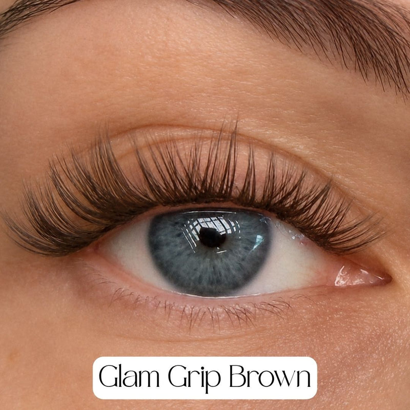 Glam Grip Brown press-on lashes