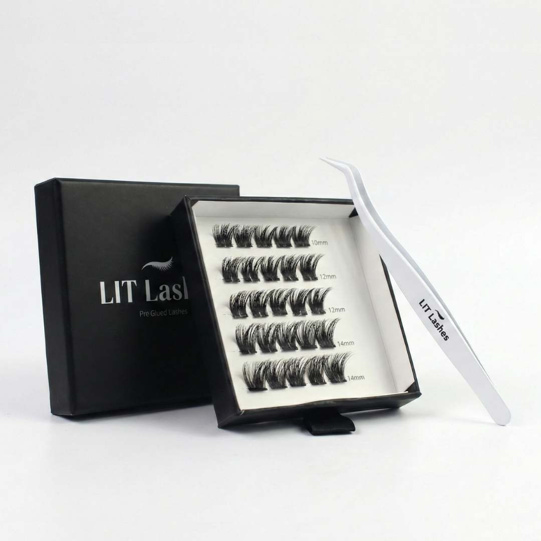 LIT Lashes Press On Starter Kit | Pro Lash & Tweezer Bundle
