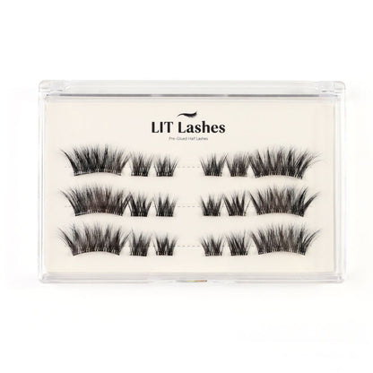 Noir Flutter - Pre-Glued Half Lashes - LIT Lashes