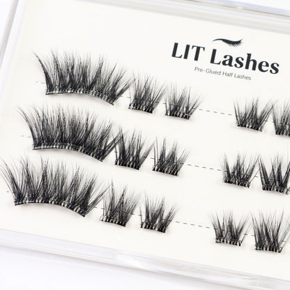 Noir Flutter - Pre-Glued Half Lashes - LIT Lashes
