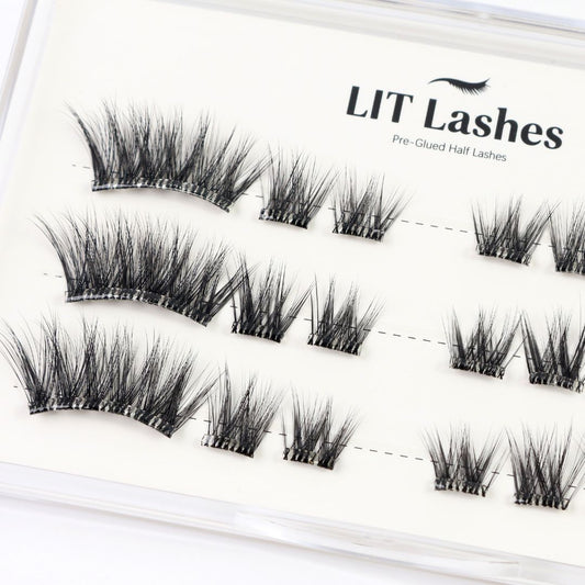 Noir Flutter - Pre-Glued Half Lashes - LIT Lashes