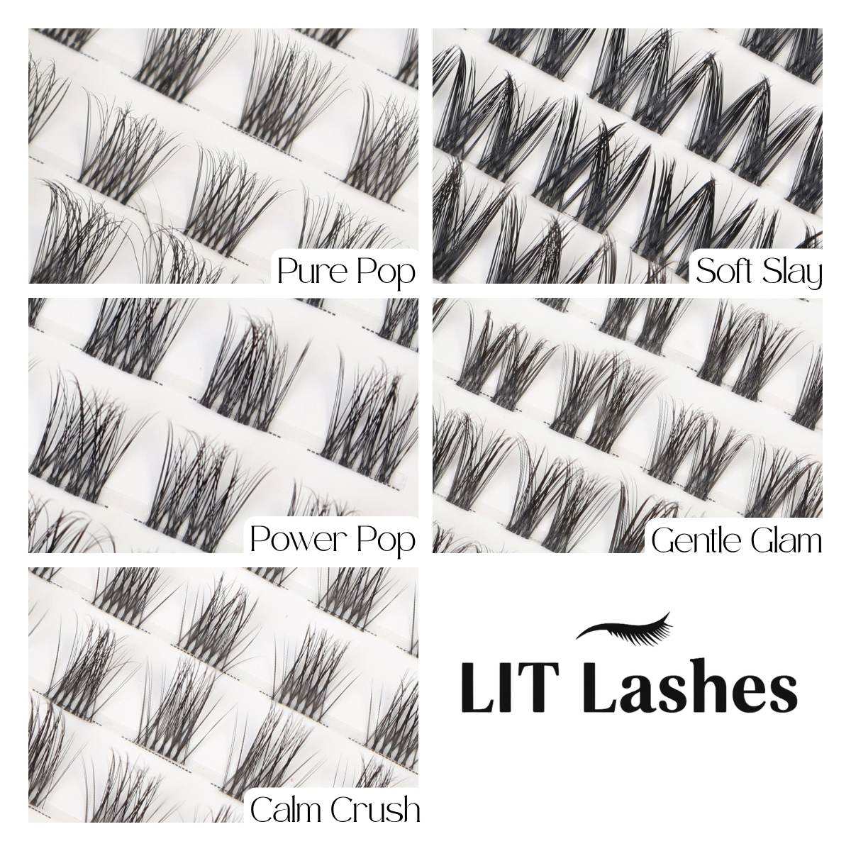Pack of 1 - Glued Cluster Lashes - LIT Lashes
