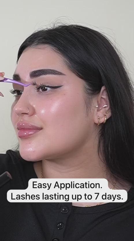 Safora applying lashes with ease