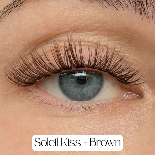 Soleil Kiss - Mixed Length Glued Lashes BROWN - LIT Lashes